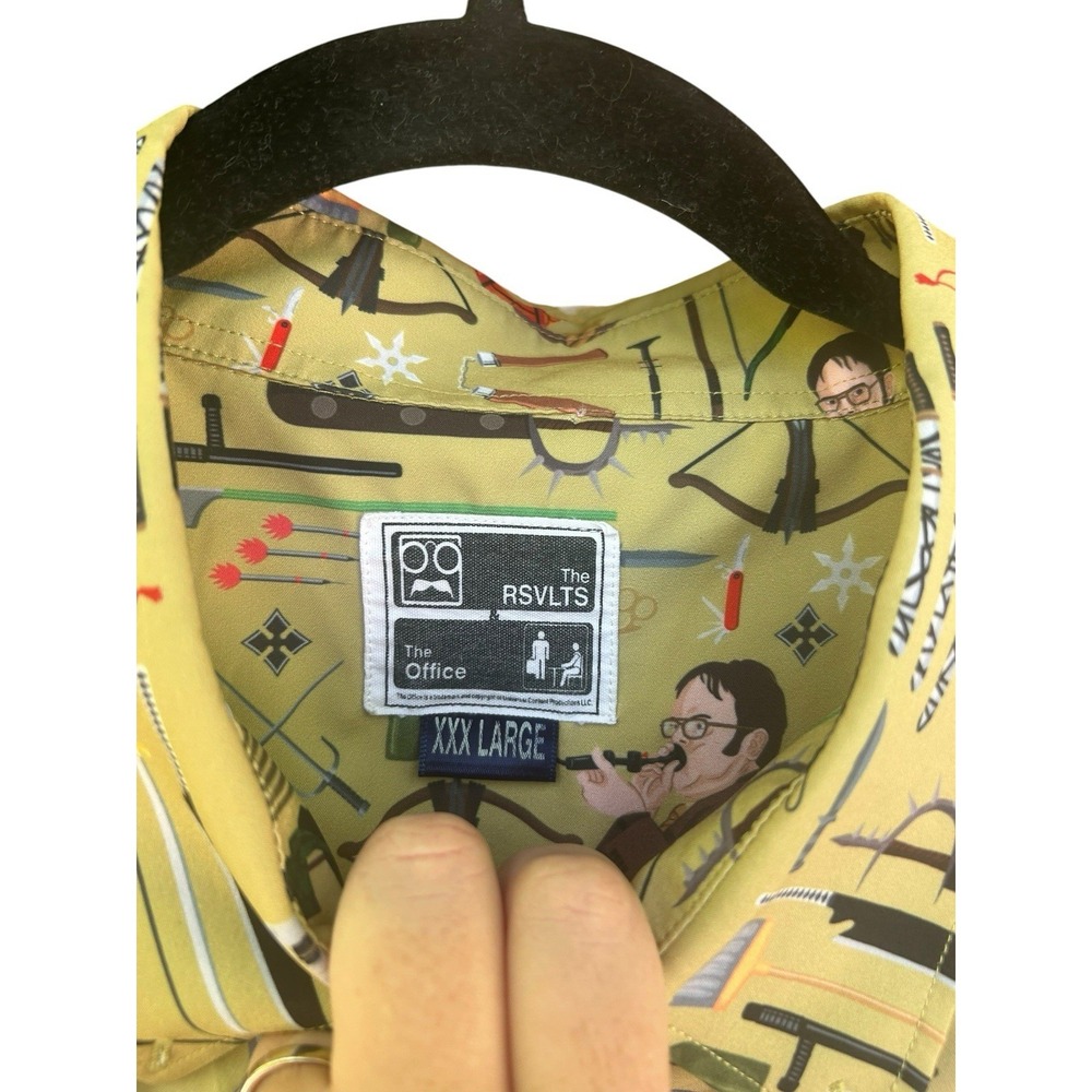RSVLTS The Office Dwight Schrute Comedy Shirt Mens XXXL Button Down Stretch NWOT - Picture 5 of 7
